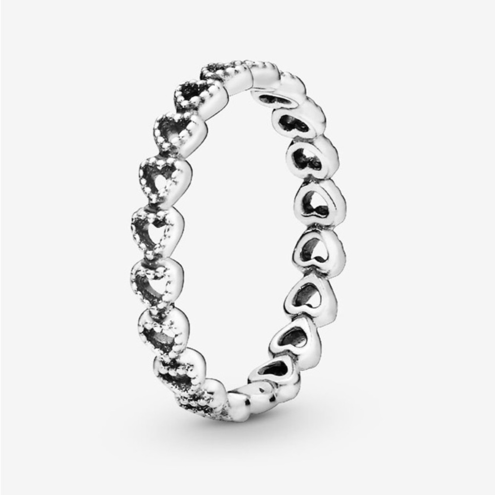 Pandora Silver Heart Ring Size 6